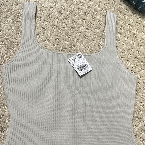Mango Ribbed Tank Top - Light Gray - Picture 4 of 4
